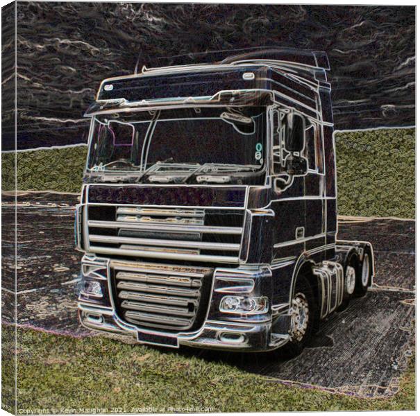 Abstract Image Of A DAF  XF Tractor Unit Canvas Print by Kevin Maughan