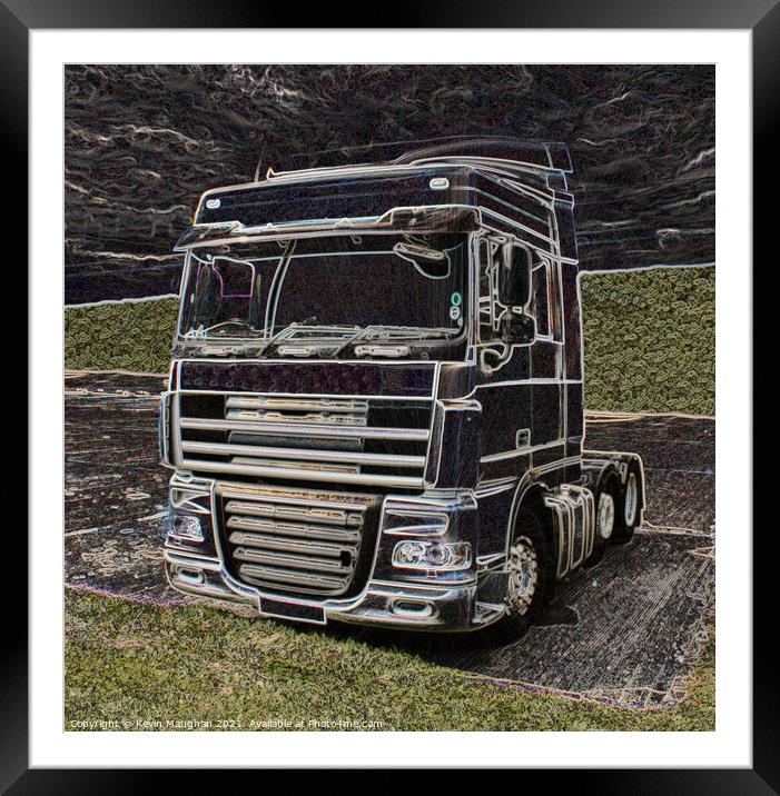 Abstract Image Of A DAF  XF Tractor Unit Framed Mounted Print by Kevin Maughan