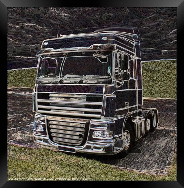 Abstract Image Of A DAF  XF Tractor Unit Framed Print by Kevin Maughan