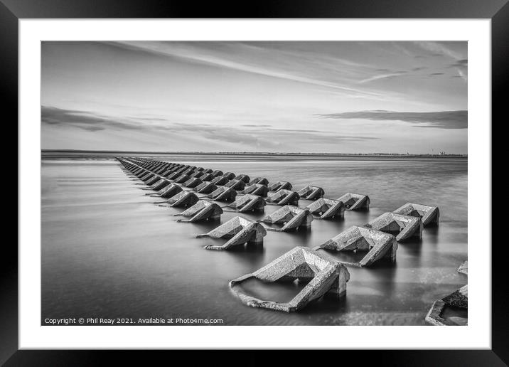 Breakwaters Framed Mounted Print by Phil Reay