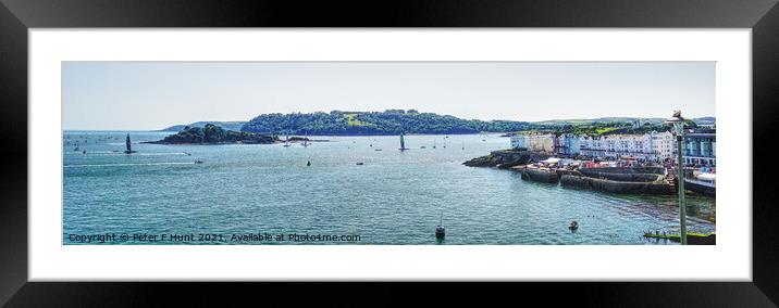 Plymouth Sound And Drakes Island Framed Mounted Print by Peter F Hunt