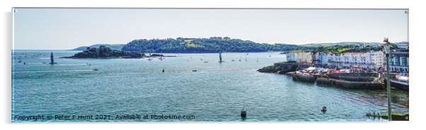 Plymouth Sound And Drakes Island Acrylic by Peter F Hunt