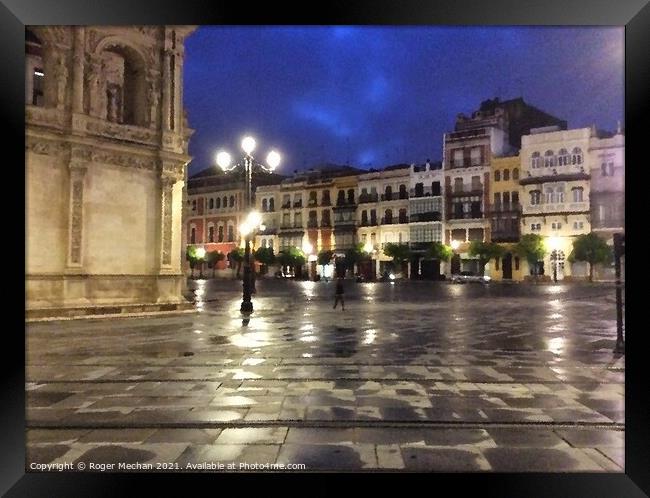 Seville's Enchanting Morning Ambiance Framed Print by Roger Mechan