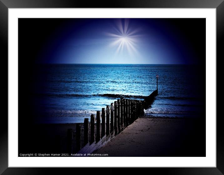 Beach Groyne  Framed Mounted Print by Stephen Hamer