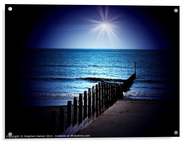 Beach Groyne  Acrylic by Stephen Hamer