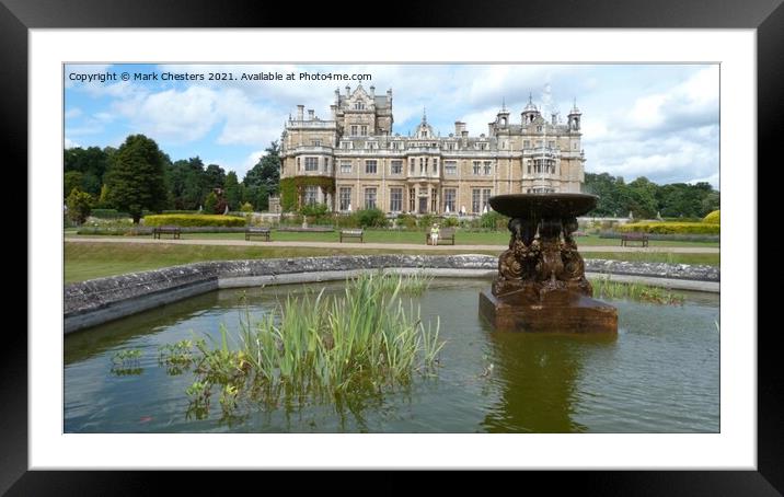 Thoresby Hall Hotel and Fountain. Framed Mounted Print by Mark Chesters