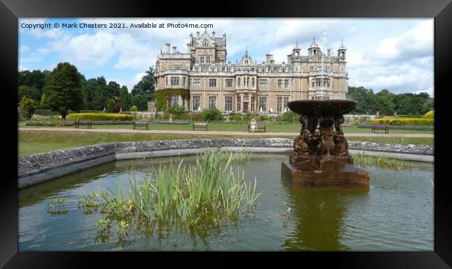Thoresby Hall Hotel and Fountain. Framed Print by Mark Chesters