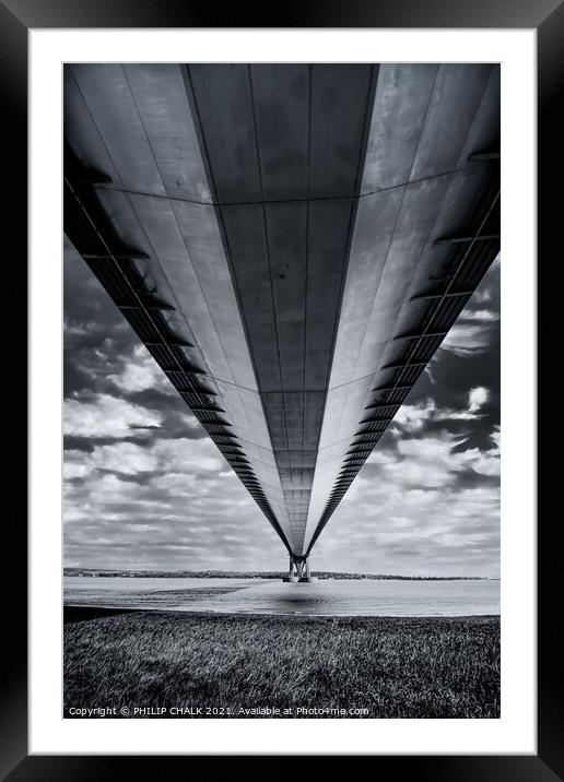 Humber suspension bridge bw 588  Framed Mounted Print by PHILIP CHALK
