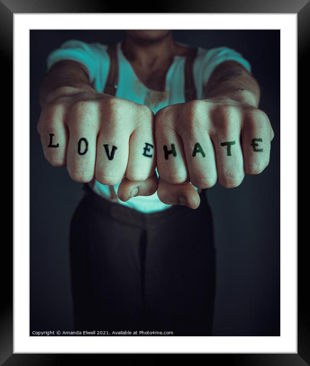 Love And Hate Framed Mounted Print by Amanda Elwell