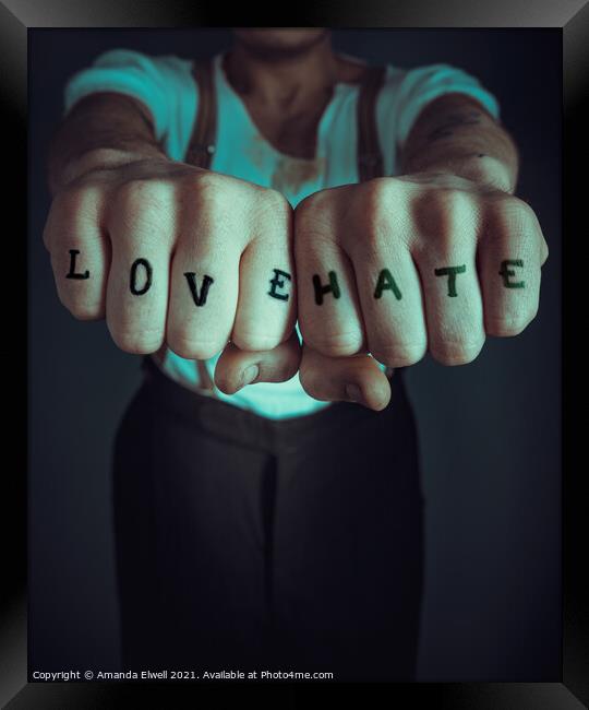 Love And Hate Framed Print by Amanda Elwell