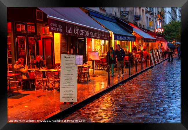 Colorful Wine Bars Restaurants Latin Quarter West Bank Latin Qua Framed Print by William Perry
