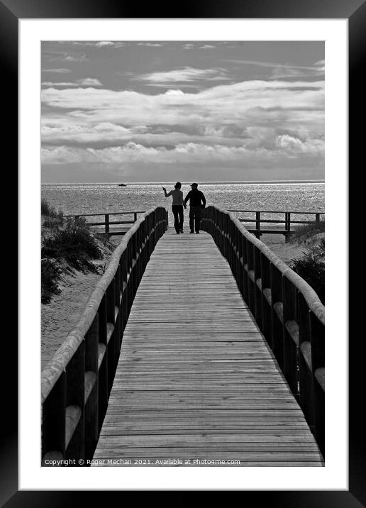 Romance on a Boardwalk Framed Mounted Print by Roger Mechan