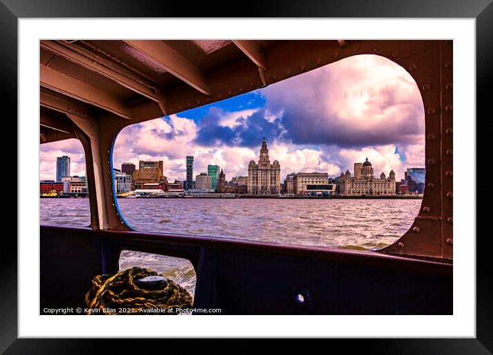 Ferry across the mersey Framed Mounted Print by Kevin Elias