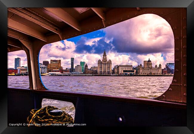 Ferry across the mersey Framed Print by Kevin Elias