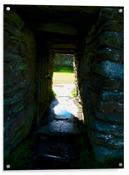 Doorway in the wall of Grianan Aileach Acrylic by Stephanie Moore