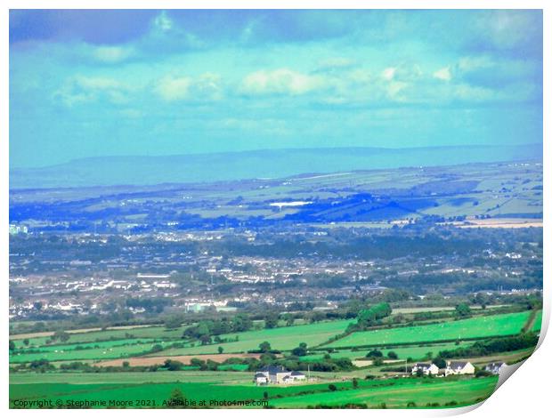 View from Grianan of Aileach Print by Stephanie Moore