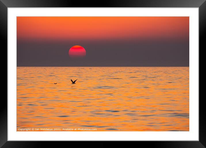 Sunset at Strunjan Framed Mounted Print by Ian Middleton