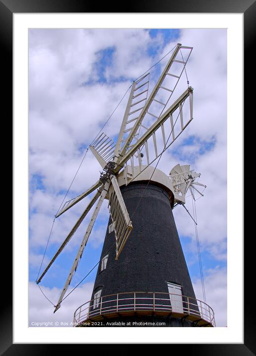 Heckington Eight Sailed Windmill Framed Mounted Print by Ros Ambrose