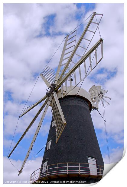 Heckington Eight Sailed Windmill Print by Ros Ambrose
