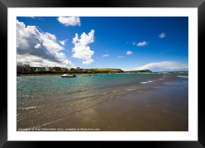 Newport’s beautiful turquoise sea  Framed Mounted Print by Julie Tattersfield
