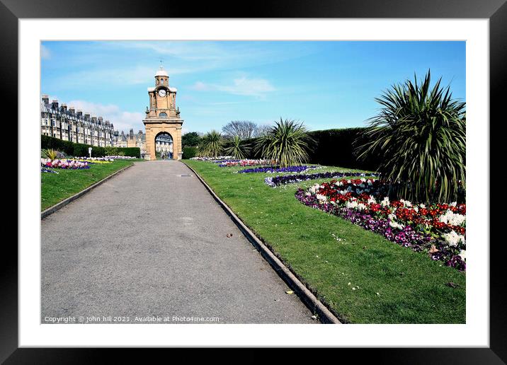 South cliff gardens, Scarborough, Yorkshire. Framed Mounted Print by john hill
