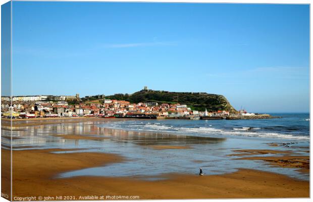 Scarborough at low tide. Canvas Print by john hill
