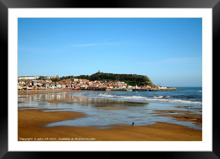 Scarborough at low tide. Framed Mounted Print by john hill
