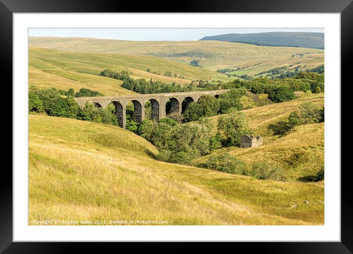 Railway Viaduct in the Yorkshire Dales Framed Mounted Print by Stephen Bailey