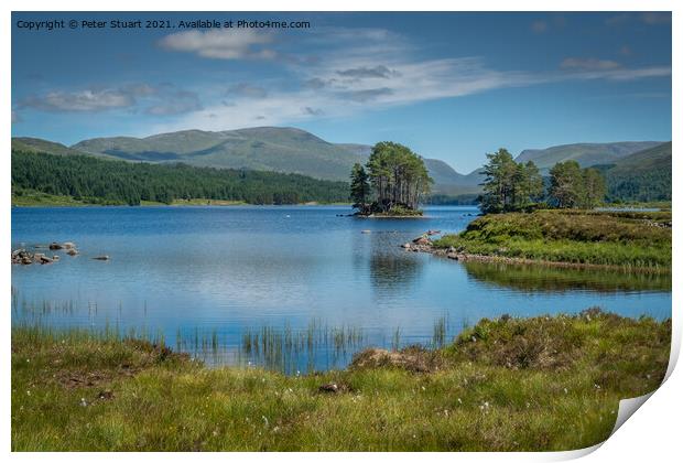 Loch Ossian circuit from Corrour Station Print by Peter Stuart