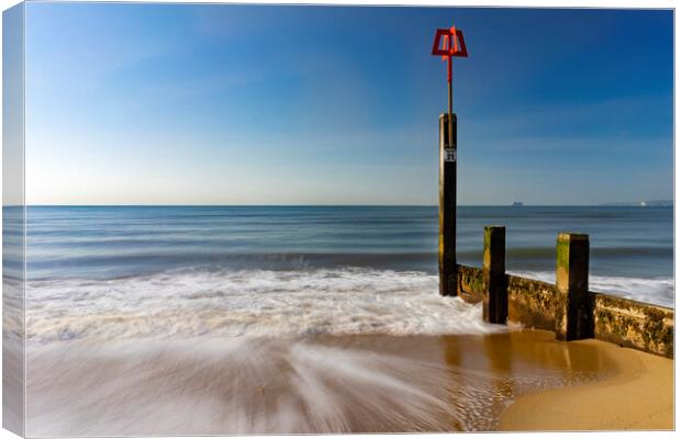 The Groynes at Boscombe  Canvas Print by Anthony Hart