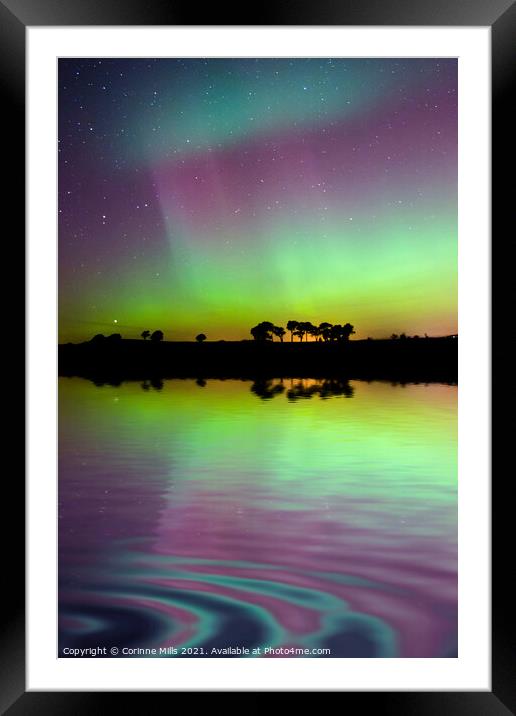 Aurora in Scotland Framed Mounted Print by Corinne Mills