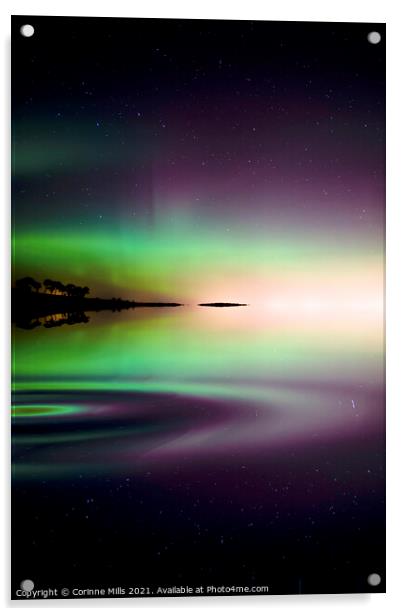 Aurora in Scotland Acrylic by Corinne Mills
