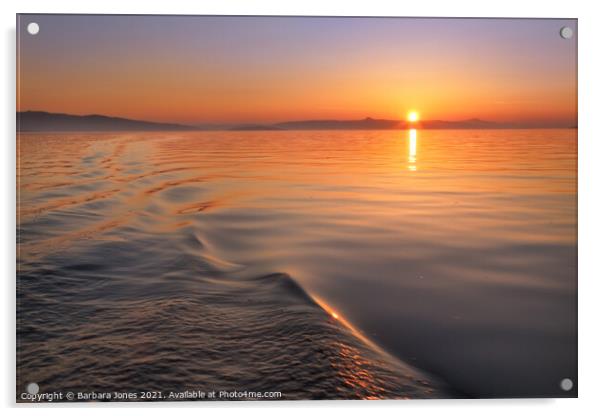 A Summer Sunset over Isle of  Raasay Scotland Acrylic by Barbara Jones