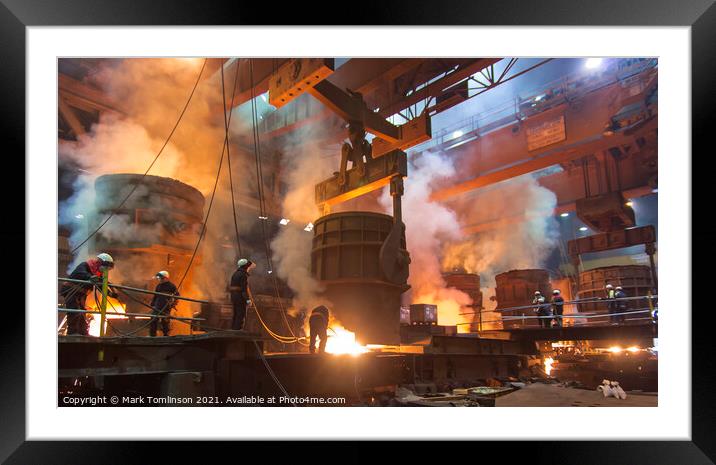 Steel Foundry Scene Framed Mounted Print by Mark Tomlinson