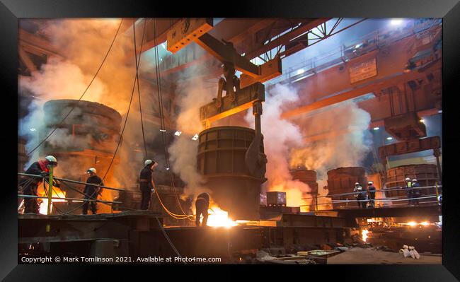 Steel Foundry Scene Framed Print by Mark Tomlinson