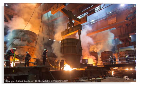 Steel Foundry Scene Acrylic by Mark Tomlinson