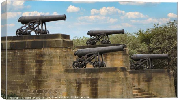 The Mighty Cannons of Tynemouth Canvas Print by Kevin Maughan