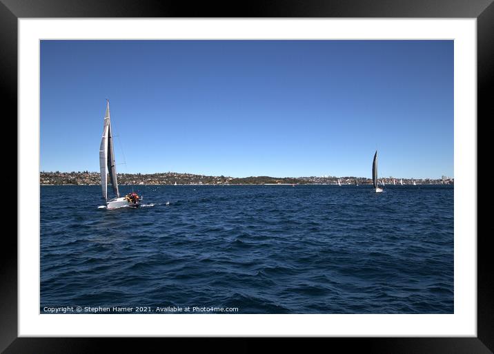 Sailing in Sydney Harbour Framed Mounted Print by Stephen Hamer