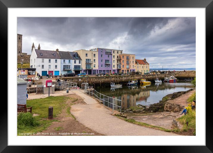 St Andrews Harbour, Fife Framed Mounted Print by Jim Monk