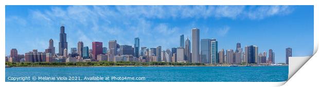 Chicago Skyline | Extreme Panoramic view Print by Melanie Viola