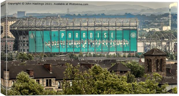 Celtic Park's Glorious Night Canvas Print by John Hastings