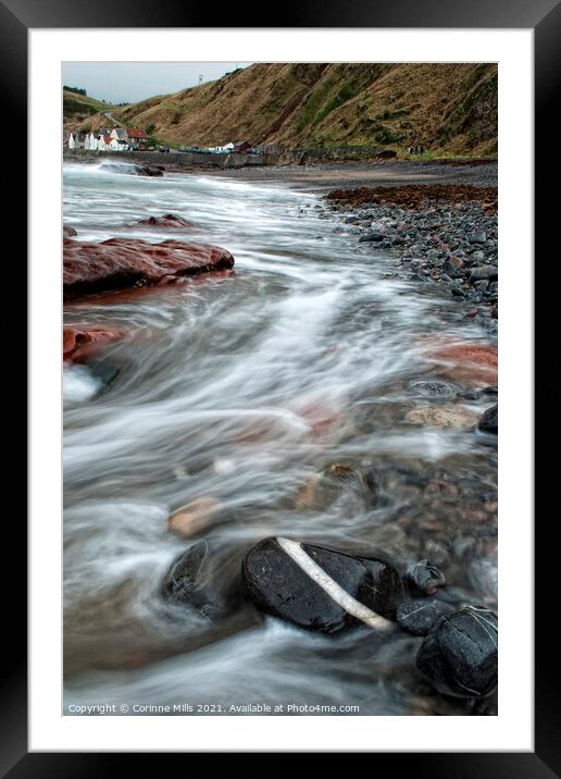 Incoming tide at Crovie Framed Mounted Print by Corinne Mills