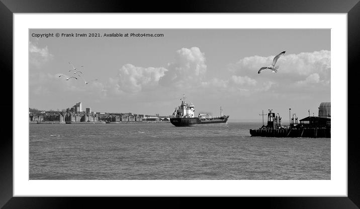 Still Kilo heading down the River Mersey to where? Framed Mounted Print by Frank Irwin
