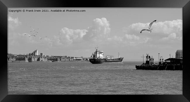Still Kilo heading down the River Mersey to where? Framed Print by Frank Irwin