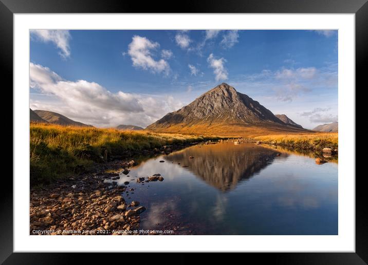 Buachaille Etive Mor River Coupall GlenCoe  Framed Mounted Print by Barbara Jones