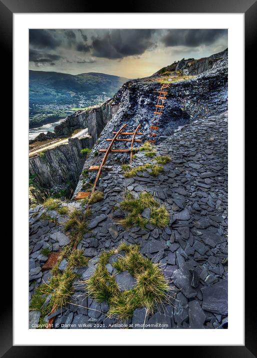 Dinorwic Slate Quarry Snowdonia Wales  Framed Mounted Print by Darren Wilkes