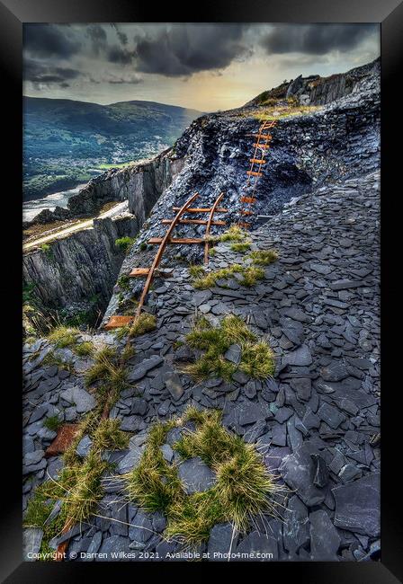 Dinorwic Slate Quarry Snowdonia Wales  Framed Print by Darren Wilkes