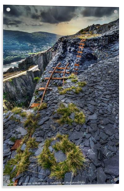 Dinorwic Slate Quarry Snowdonia Wales  Acrylic by Darren Wilkes