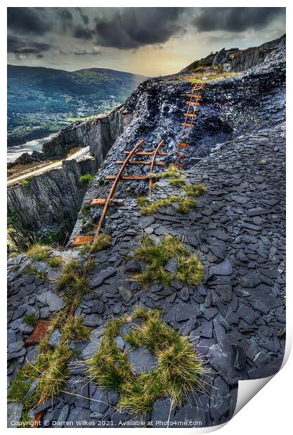 Dinorwic Slate Quarry Snowdonia Wales  Print by Darren Wilkes