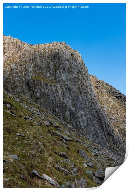 Bowfell Buttress Langdale Lake District Print by Greg Marshall